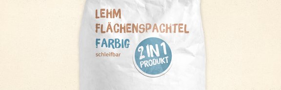 Lehm Flächenspachtel Farbig Elfenbein Elfenbein mit Flächenspachtel-Gebinde