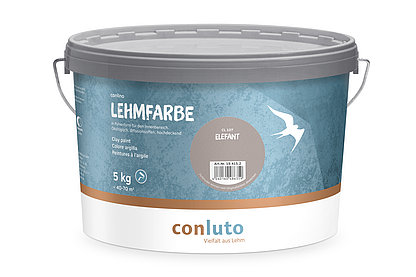 conluto Lehmfarbe im 5kg Eimer - Farbton elefant