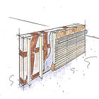 Technische Zeichnung einer Leichtlehm-Innenschale